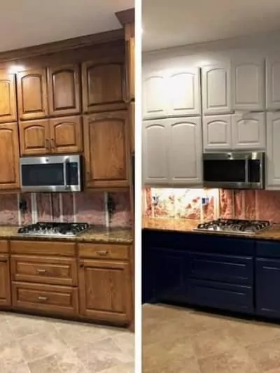 Cabinets before and after